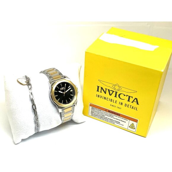 Invicta Women's Watch 48578 Speedway Quartz Black Dial Two Tone Steel 34mm - Picture 3 of 15
